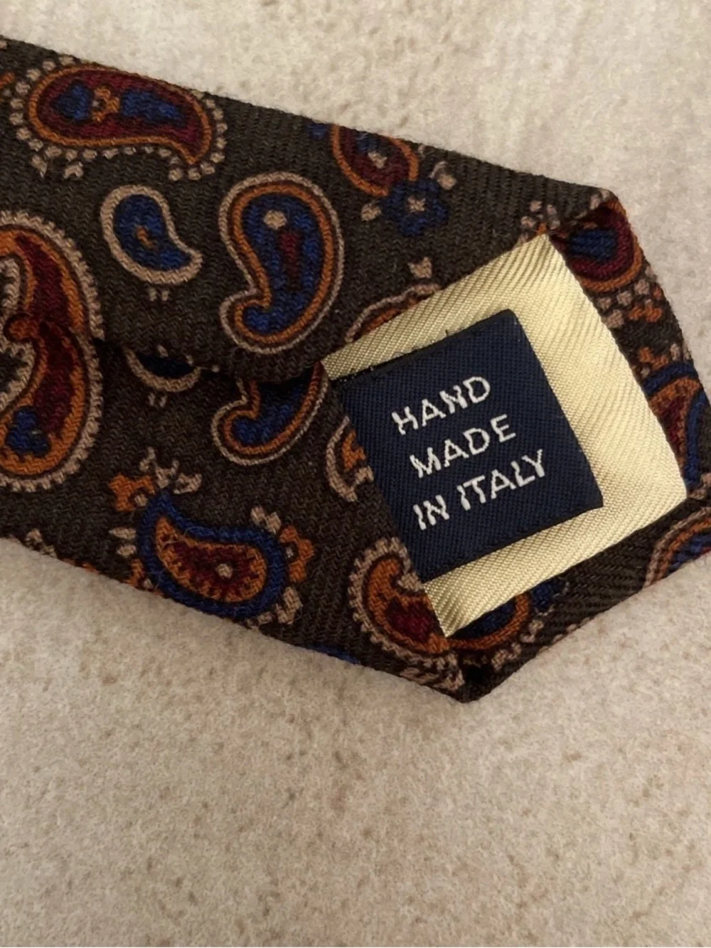 VTG Polo Ralph Lauren Men’s Wool Necktie Paisley Print Handmade Italy